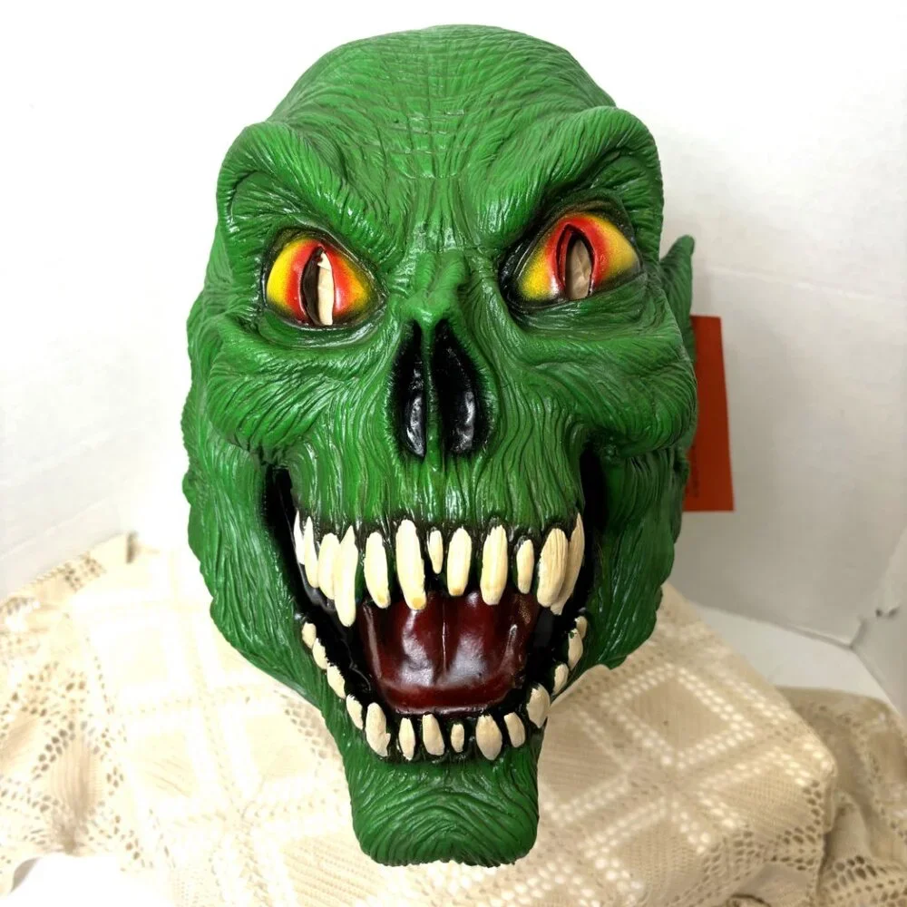 Rare VTG 1990 Green Demon  American Mask & Novelty Vintage Collectible Mask NWT